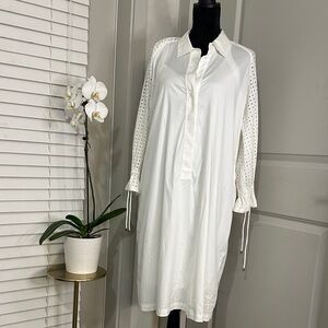 Chico White Long Sleeve Shirt Dress